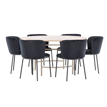 Matgrupp Venture Home Copenhagen Ø140 cm med 6st Edina Matstolar