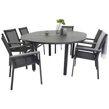 Matgrupp Venture Home Madrid Ø 140 med 6 Pincy Stolar