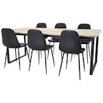 Matgrupp Venture Home Cornelia med 6 Pobbie Stolar Svarta Ben