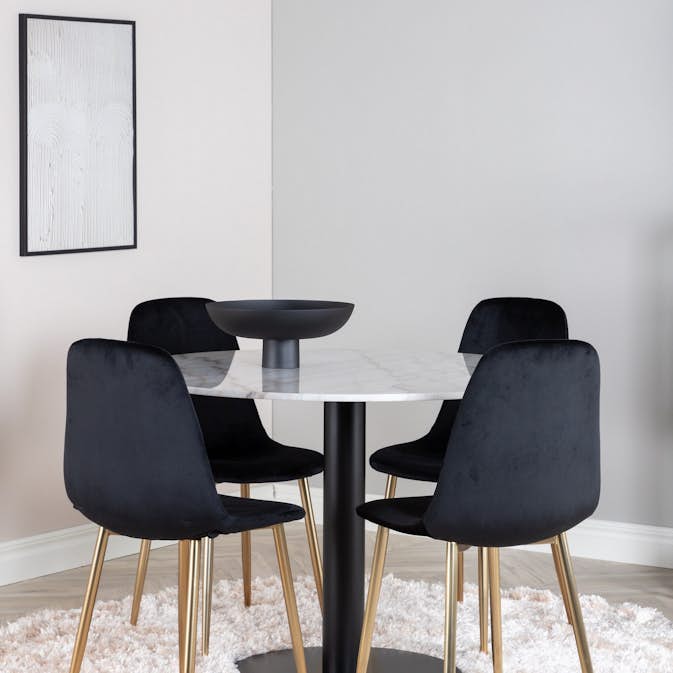 Matgrupp Venture Home Estelle Vit med 4 Pobbie Stolar