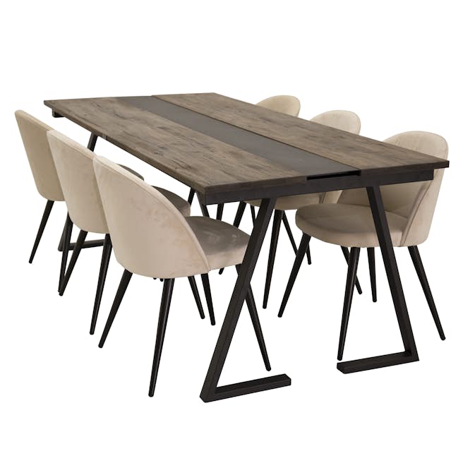 Matgrupp Venture Home Jane med 6 Valentina Stolar