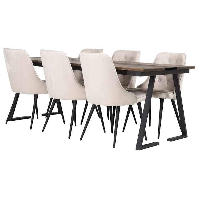 Matgrupp Venture Home Jane med 6 Vera Stolar Sammet