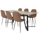 Matgrupp Venture Home Madde med 6 Pobbie Stolar Brun