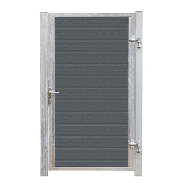 Artura kompositgrind - 99x175 cm + 16 cm stolpar för nedgjutning - högervänd