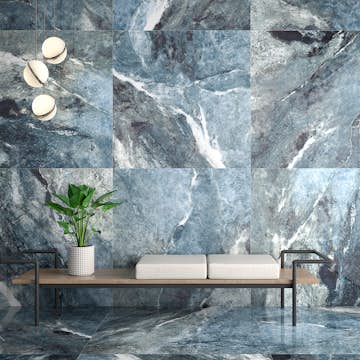 Klinker Tenfors Amazona Blue Marmor Blank 120x120 cm