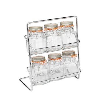 Kryddställ Hahn Kitchenware Pisa 6 med Kilner-burkar