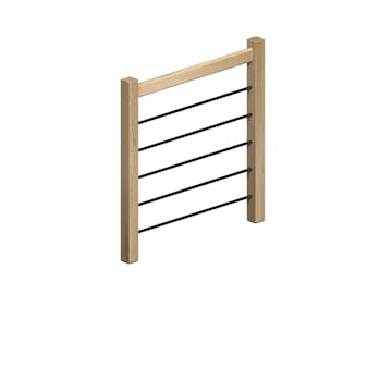 Skyddsräcke Dolle Helsinki Ek och Svart Alu Fyllning 100 cm