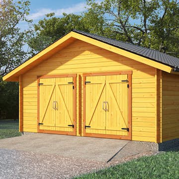 Timmerlada LP Garden S25 Fasta Väggar Timmergarage 25 m2