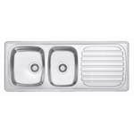 Infälld Diskbänk Contura Steel Harmony H 1200K Rostfri Vändbar Dubbel Diskho