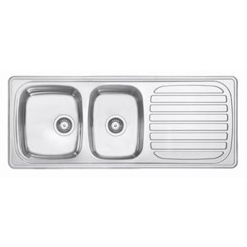 Infälld Diskbänk Contura Steel Harmony H 1200K Rostfri Vändbar Dubbel Diskho