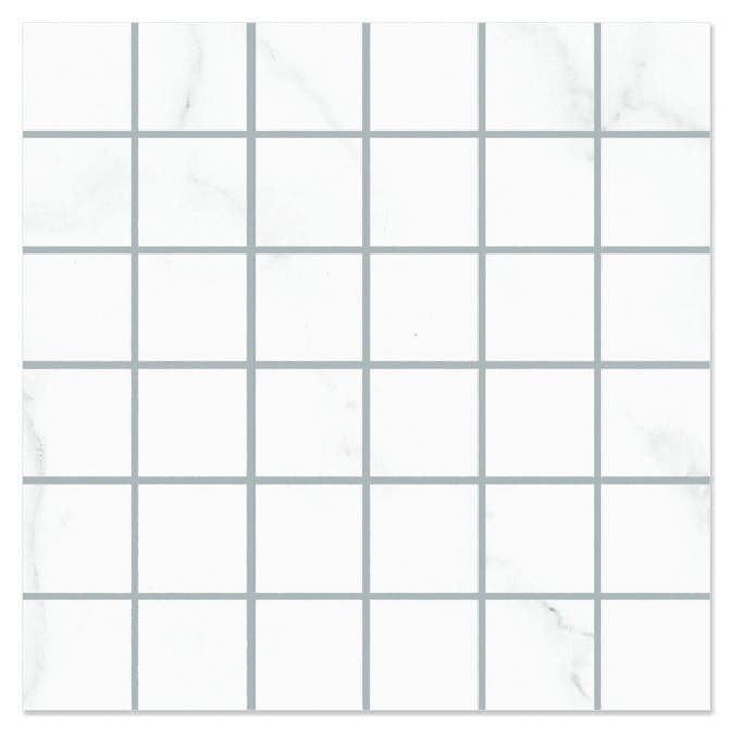 Klinkermosaik Hill Ceramic Pegaus Marmor Vit 5x5 cm