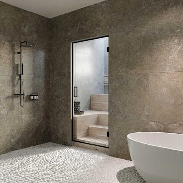 Bastudörr Hietakari Bläk New York Glasdörr