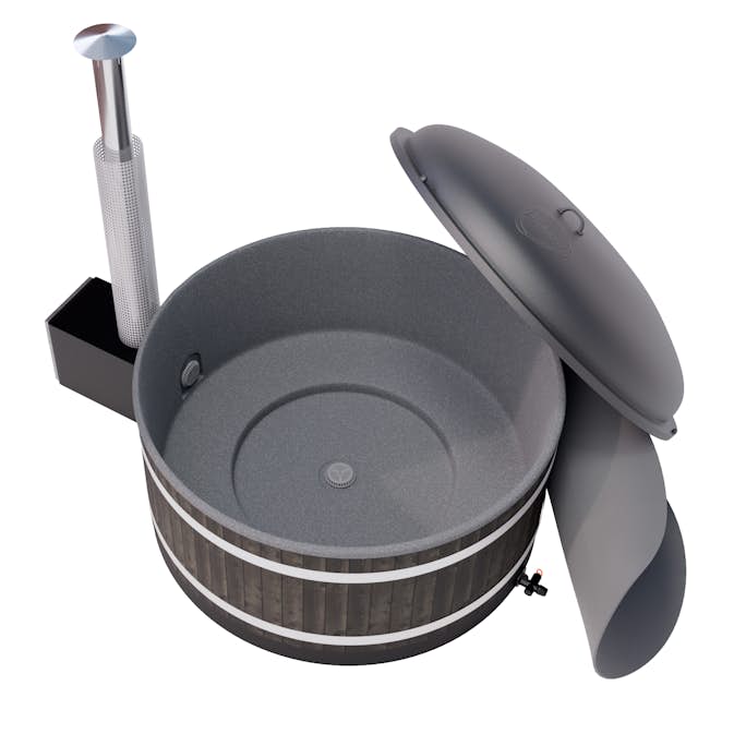 Vedeldad Badtunna Kirami Chill M MICU Dubbla Lock & Vedkamin