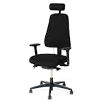 Kontorsstol Lanab Group LD 6340 Svart Stol med Justerbar Sits & Ryggstöd