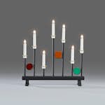 Adventsljusstake Gnosjö Konstsmide 7L med Färgade Dekorationer