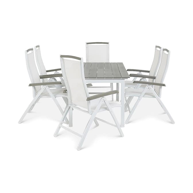 Matgrupp Utomhus Comfort Garden Portland 152-210x90 cm med 6 Monaco Lyx Positionsstol