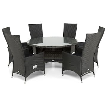 Matgrupp Comfort Garden Thor Bord Gråsvart med 6 Jenny Fåtöljer