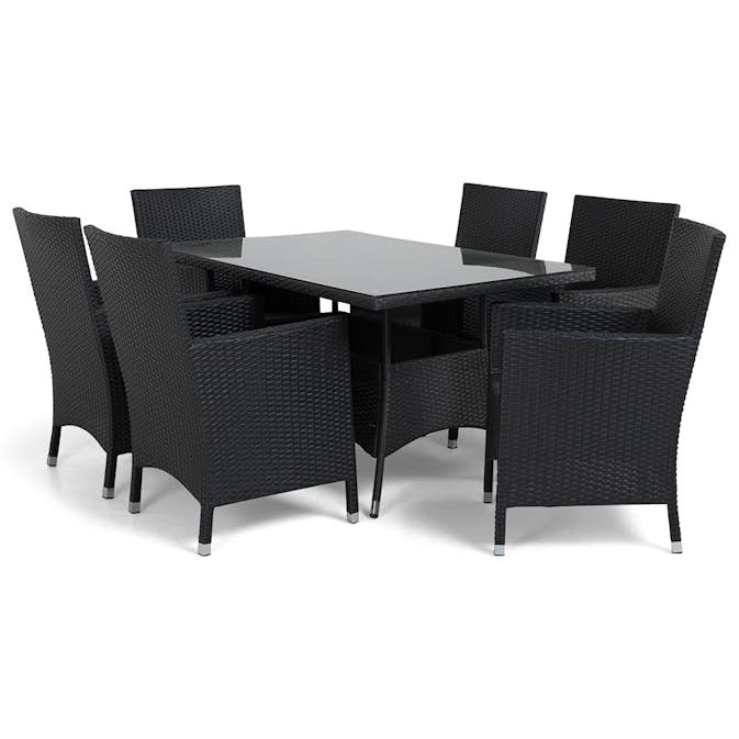 Matgrupp Utomhus Comfort Garden Thor Bord 140 cm med 6 Thor Utefåtöljer
