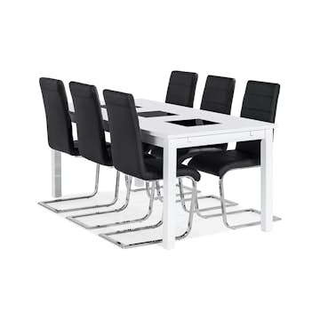 Matgrupp In Living Jasmin med 6 Cibus Stol In Livingar