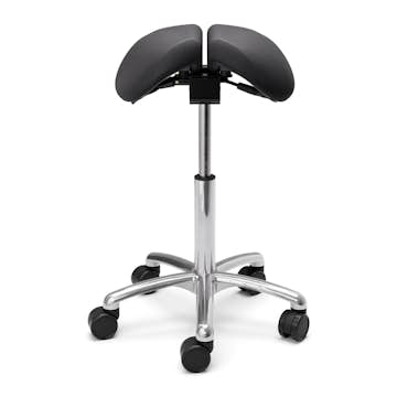 Sadelstol Lanab Group Polo Split Höj- & Sänkbar Tvådelad Stol i Svart Konstläder