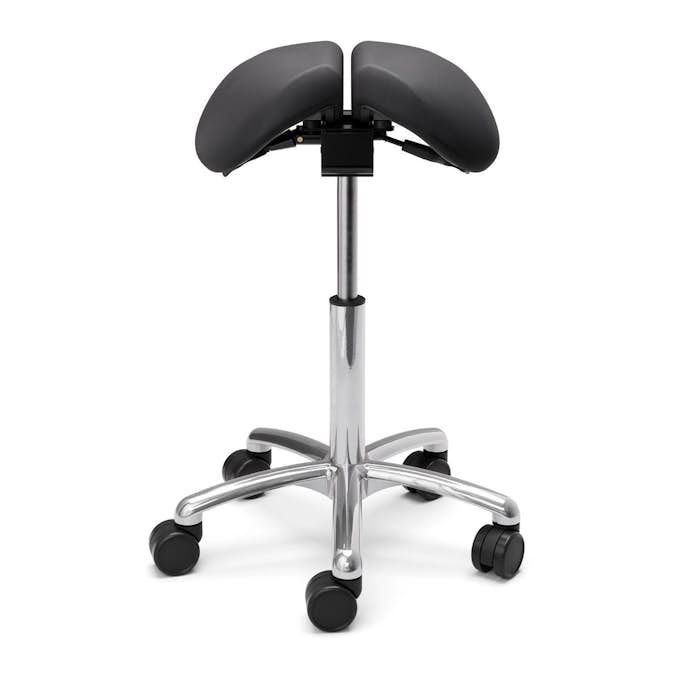 Sadelstol Lanab Group Polo Split Höj- & Sänkbar Tvådelad Stol i Svart Konstläder