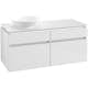 Tvättställsskåp Villeroy & Boch Legato 1200 med 4 Lådor för Ocentrerat Ytmonterat Tvättställ