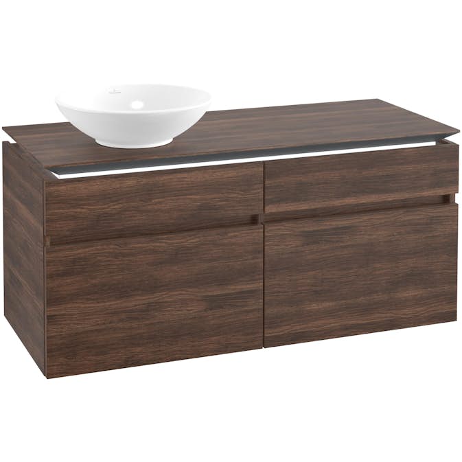 Tvättställsskåp Villeroy & Boch Legato 1200 med 4 Lådor för Ocentrerat Ytmonterat Tvättställ