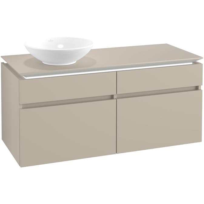 Tvättställsskåp Villeroy & Boch Legato 1200 med 4 Lådor för Ocentrerat Ytmonterat Tvättställ