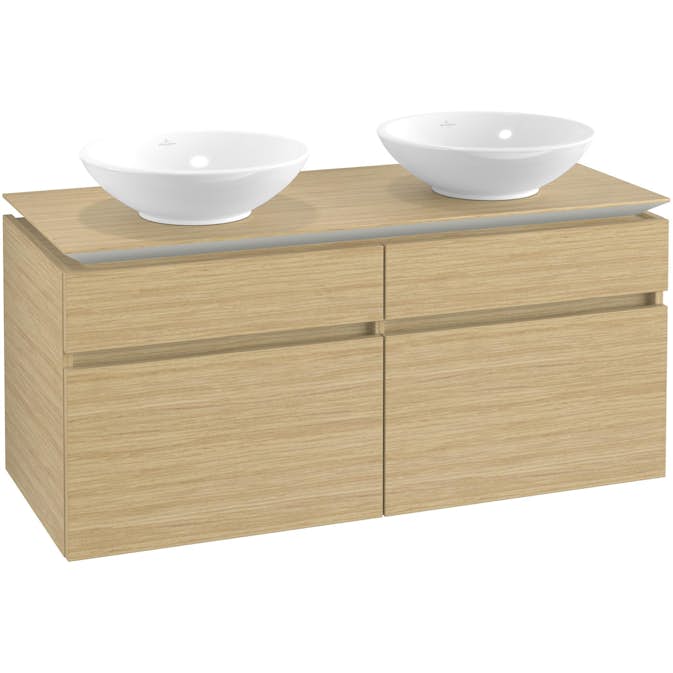 Tvättställsskåp Villeroy & Boch Legato 1200 med 4 Lådor för Två Ytmonterade Tvättställ