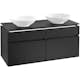 Tvättställsskåp Villeroy & Boch Legato 1200 med 4 Lådor för Två Ytmonterade Tvättställ