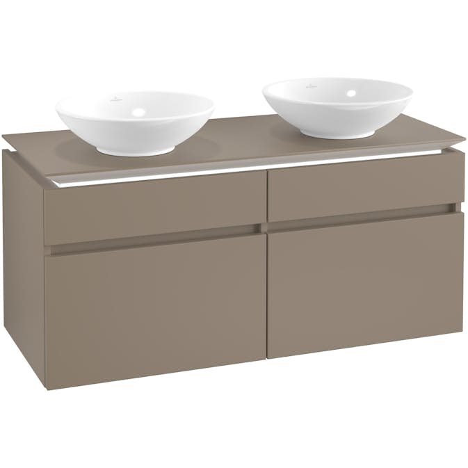 Tvättställsskåp Villeroy & Boch Legato 1200 med 4 Lådor för Två Ytmonterade Tvättställ