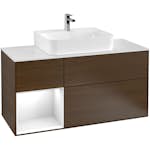 Tvättställsskåp Villeroy & Boch Finion med 3 Lådor Hylla och Bänkskiva för Centrerat Tvättställ