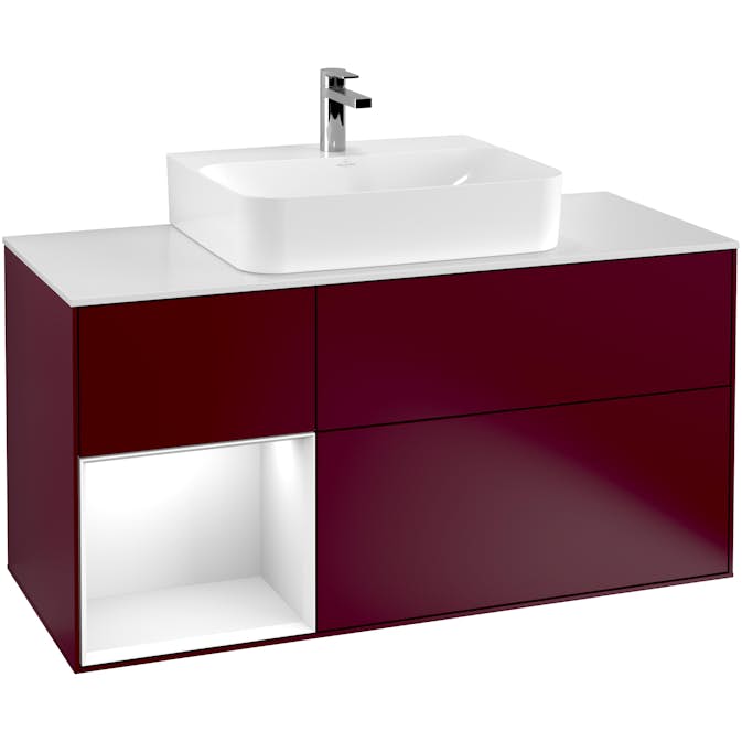 Tvättställsskåp Villeroy & Boch Finion med 3 Lådor Hylla och Bänkskiva för Centrerat Tvättställ