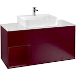 Tvättställsskåp Villeroy & Boch Finion med 3 Lådor Hylla och Bänkskiva för Centrerat Tvättställ