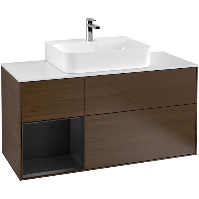 Tvättställsskåp Villeroy & Boch Finion med 3 Lådor Hylla och Bänkskiva för Centrerat Tvättställ