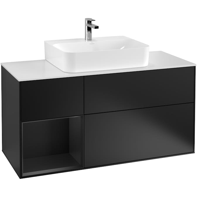 Tvättställsskåp Villeroy & Boch Finion med 3 Lådor Hylla och Bänkskiva för Centrerat Tvättställ