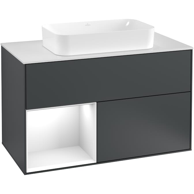 Tvättställsskåp Villeroy & Boch Finion med 2 Lådor Hylla och Bänkskiva för Fristående Tvättställ