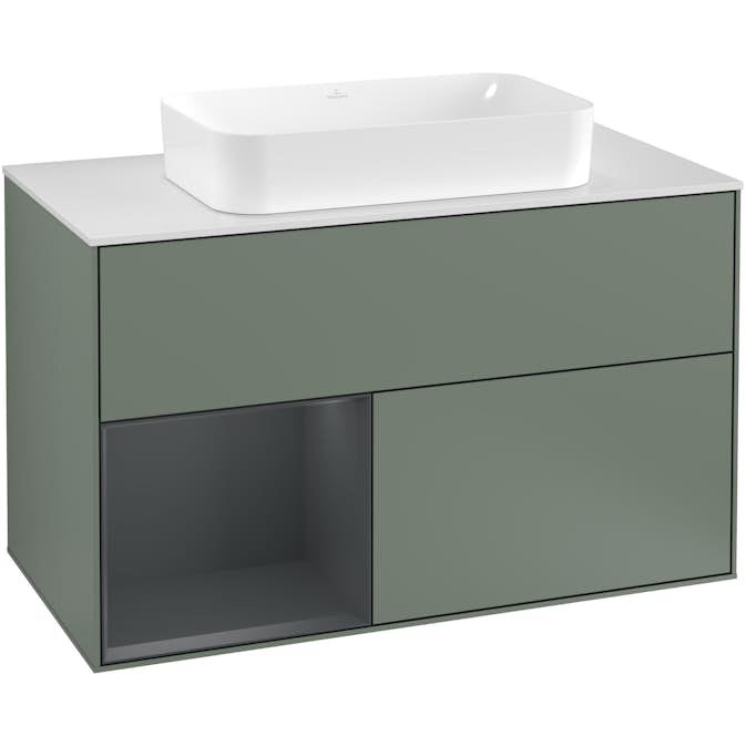 Tvättställsskåp Villeroy & Boch Finion med 2 Lådor Hylla och Bänkskiva för Fristående Tvättställ