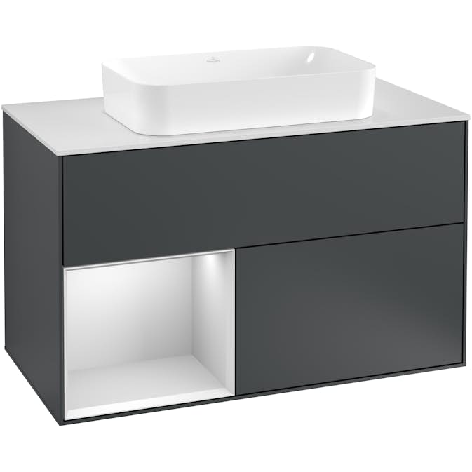Tvättställsskåp Villeroy & Boch Finion med 2 Lådor Hylla och Bänkskiva för Fristående Tvättställ