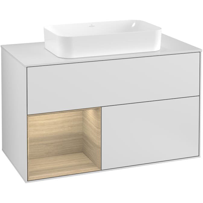 Tvättställsskåp Villeroy & Boch Finion med 2 Lådor Hylla och Bänkskiva för Fristående Tvättställ