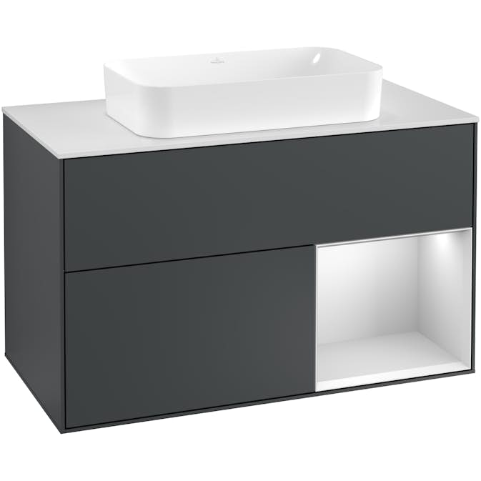 Tvättställsskåp Villeroy & Boch Finion med 2 Lådor Hylla och Bänkskiva för Fristående Tvättställ
