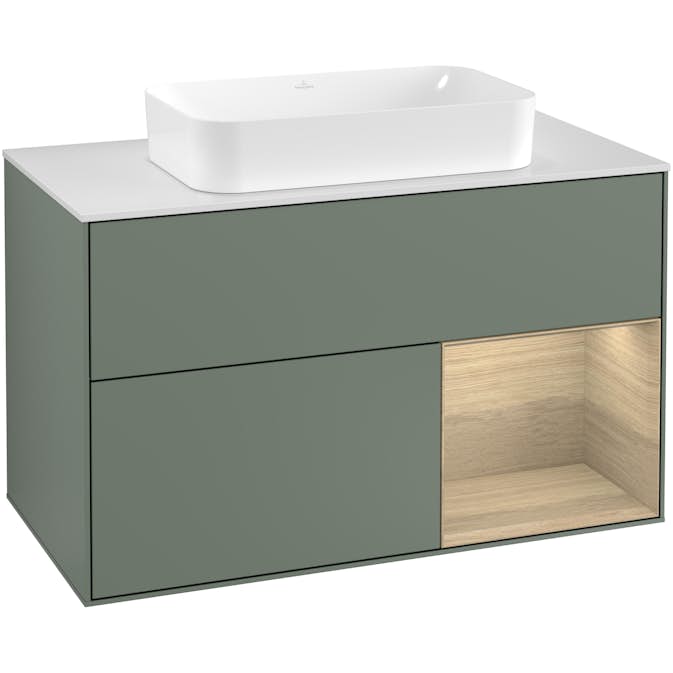 Tvättställsskåp Villeroy & Boch Finion med 2 Lådor Hylla och Bänkskiva för Fristående Tvättställ