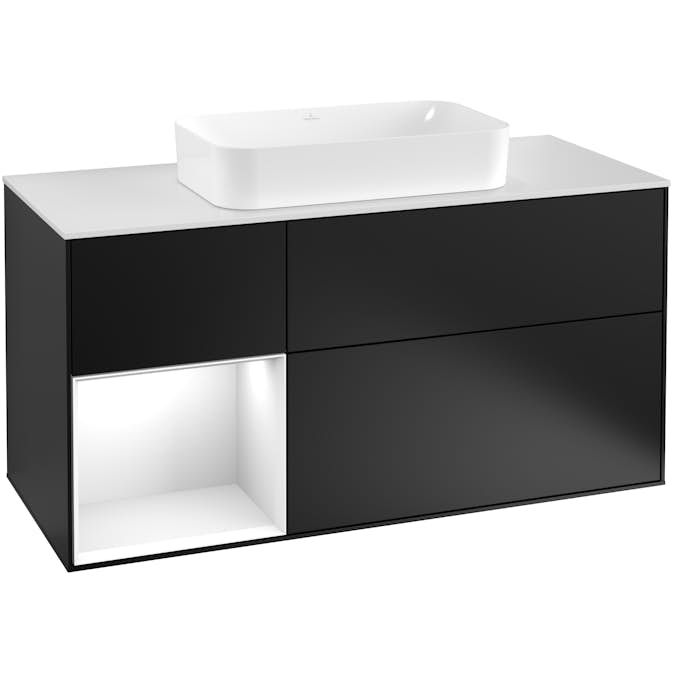 Tvättställsskåp Villeroy & Boch Finion med 3 Lådor Hylla och Bänkskiva för Fristående Tvättställ