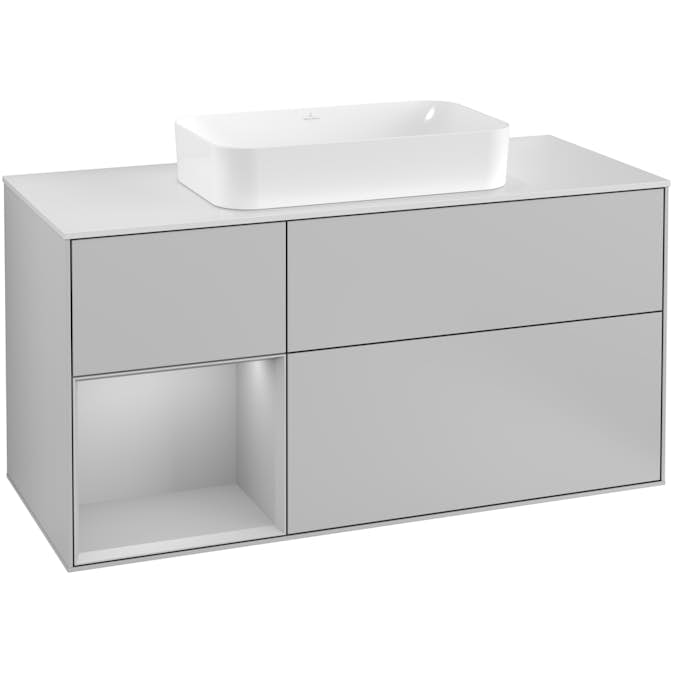 Tvättställsskåp Villeroy & Boch Finion med 3 Lådor Hylla och Bänkskiva för Fristående Tvättställ