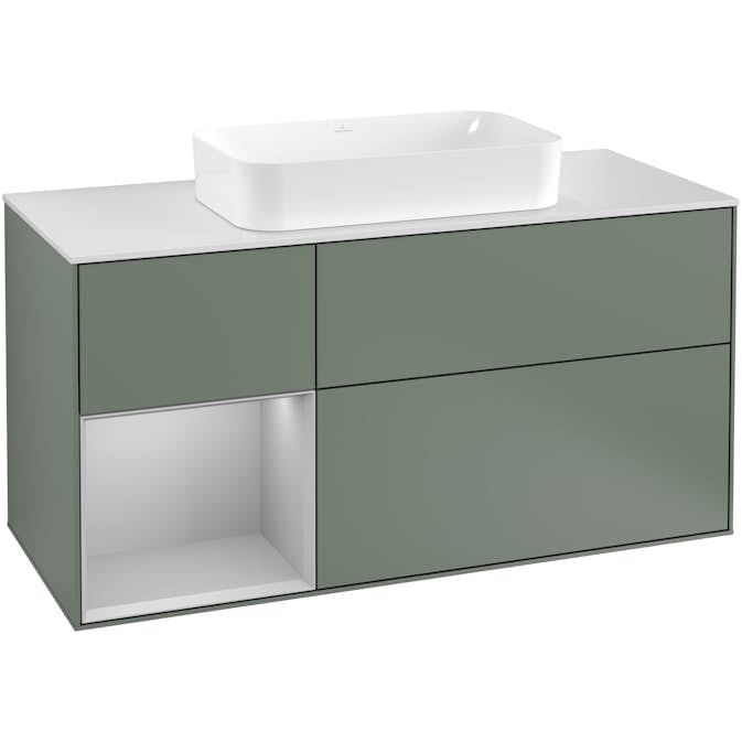 Tvättställsskåp Villeroy & Boch Finion med 3 Lådor Hylla och Bänkskiva för Fristående Tvättställ