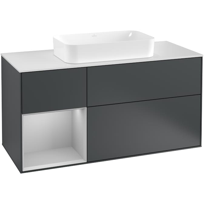 Tvättställsskåp Villeroy & Boch Finion med 3 Lådor Hylla och Bänkskiva för Fristående Tvättställ