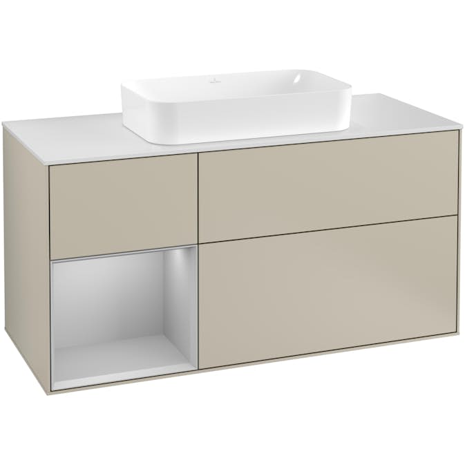 Tvättställsskåp Villeroy & Boch Finion med 3 Lådor Hylla och Bänkskiva för Fristående Tvättställ