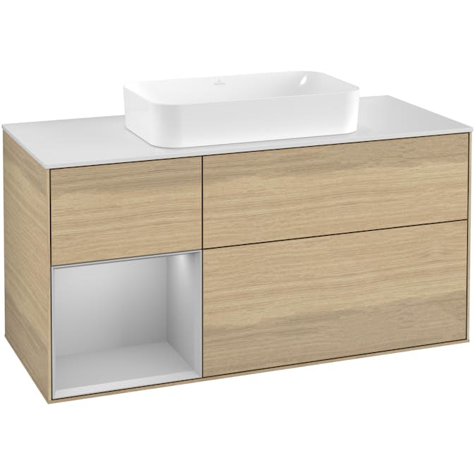 Tvättställsskåp Villeroy & Boch Finion med 3 Lådor Hylla och Bänkskiva för Fristående Tvättställ