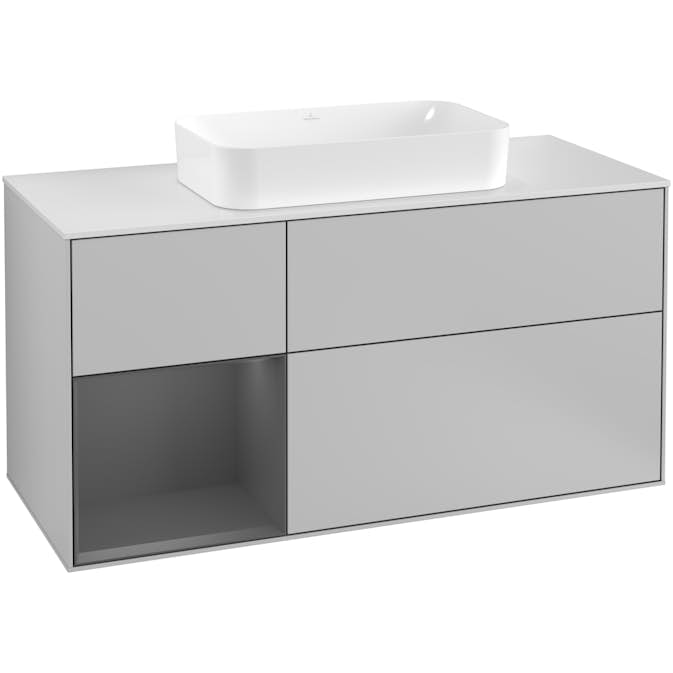Tvättställsskåp Villeroy & Boch Finion med 3 Lådor Hylla och Bänkskiva för Fristående Tvättställ