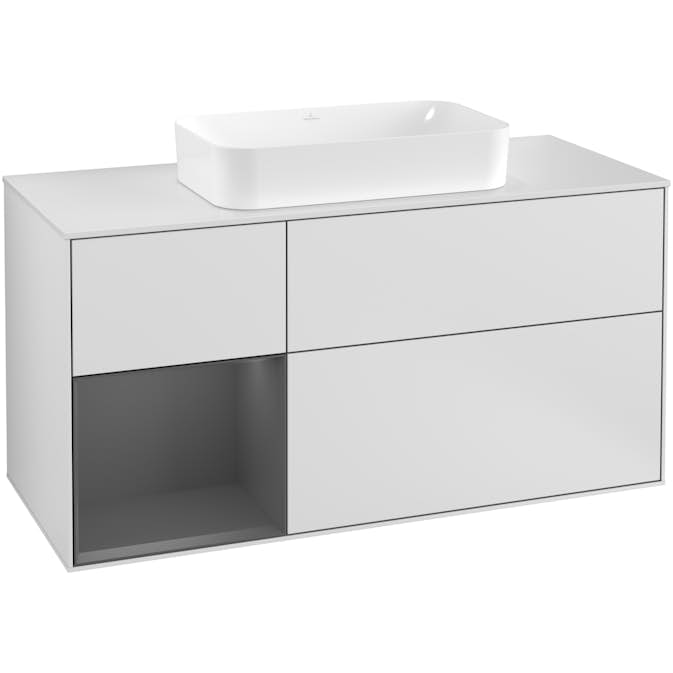 Tvättställsskåp Villeroy & Boch Finion med 3 Lådor Hylla och Bänkskiva för Fristående Tvättställ